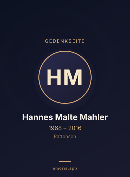 Gedenkportrait von Hannes Malte Mahler