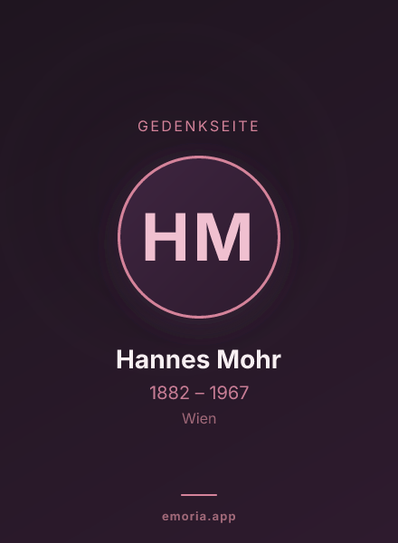 Gedenkportrait von Hannes Mohr