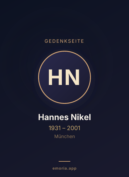 Gedenkportrait von Hannes Nikel
