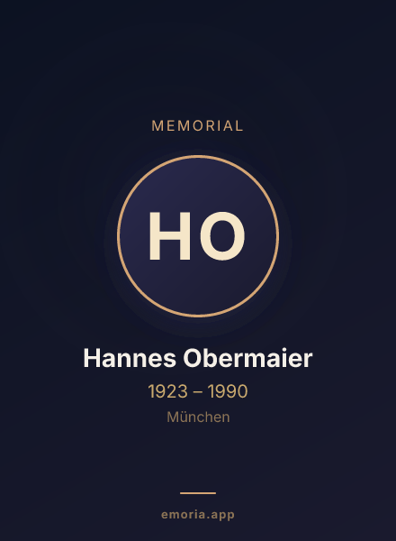 Memorial portrait of Hannes Obermaier