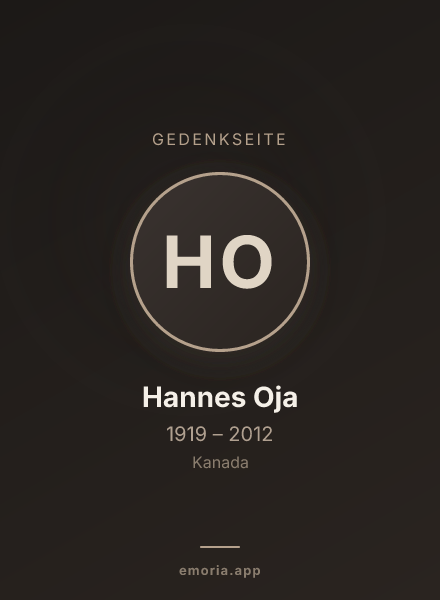 Gedenkportrait von Hannes Oja