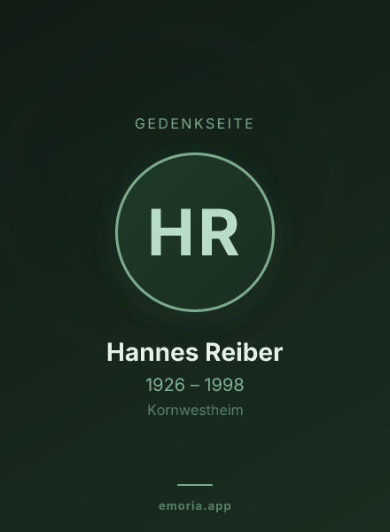 Gedenkportrait von Hannes Reiber