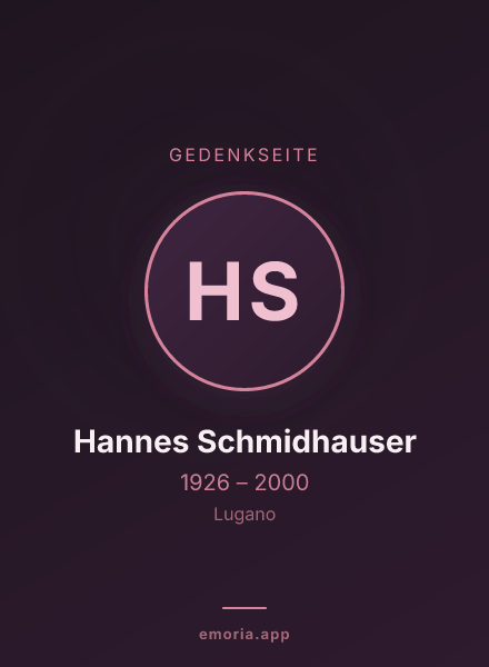 Gedenkportrait von Hannes Schmidhauser