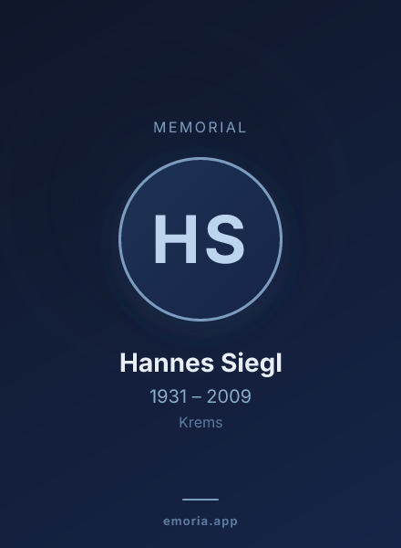 Memorial portrait of Hannes Siegl