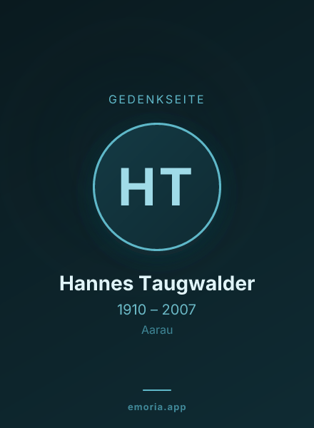 Gedenkportrait von Hannes Taugwalder
