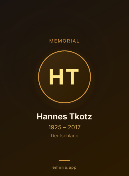 Memorial portrait of Hannes Tkotz