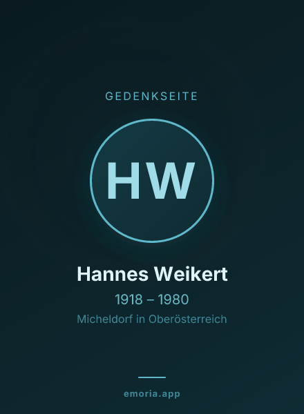 Gedenkportrait von Hannes Weikert