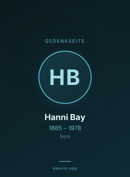 Gedenkportrait von Hanni Bay