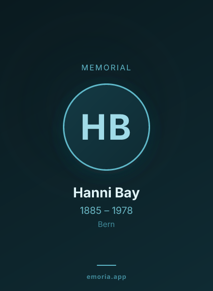 Memorial portrait of Hanni Bay