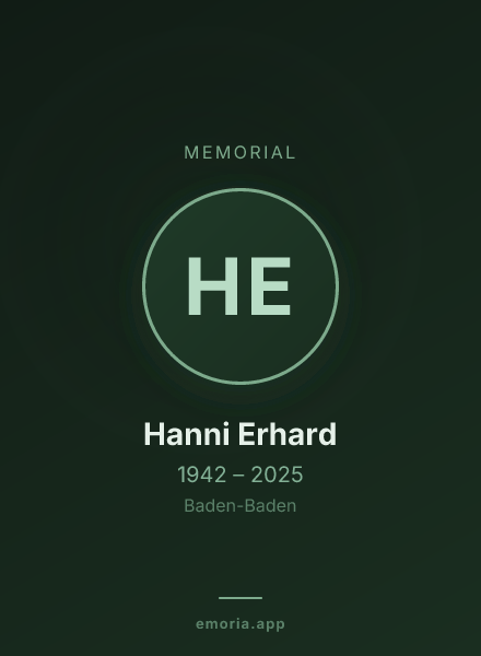 Memorial portrait of Hanni Erhard