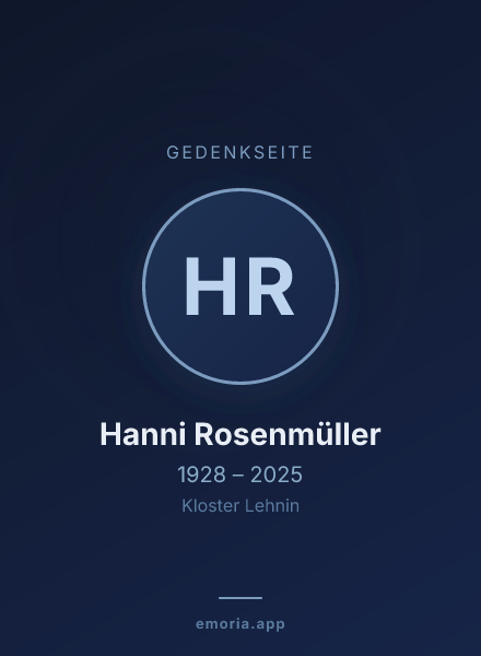 Gedenkportrait von Hanni Rosenmüller