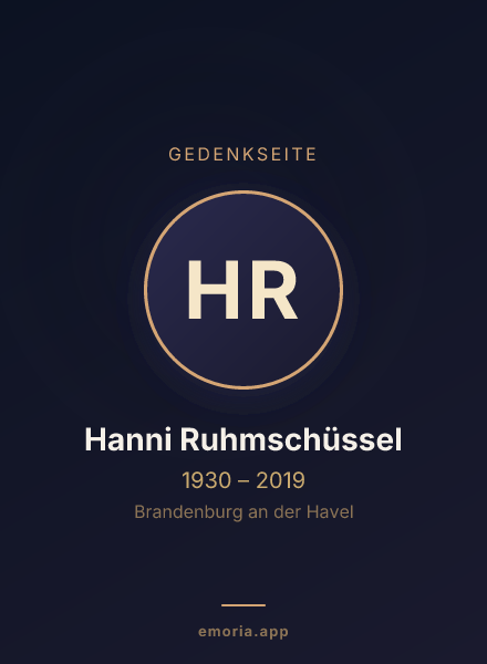 Gedenkportrait von Hanni Ruhmschüssel