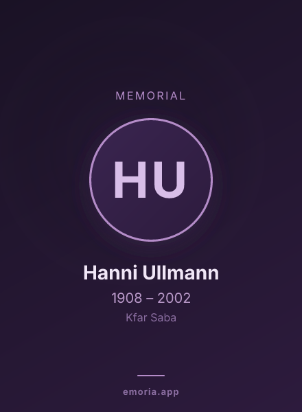 Memorial portrait of Hanni Ullmann