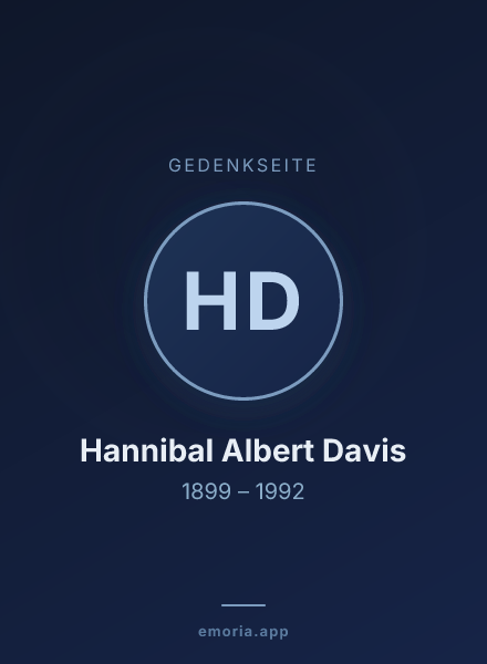 Gedenkportrait von Hannibal Albert Davis