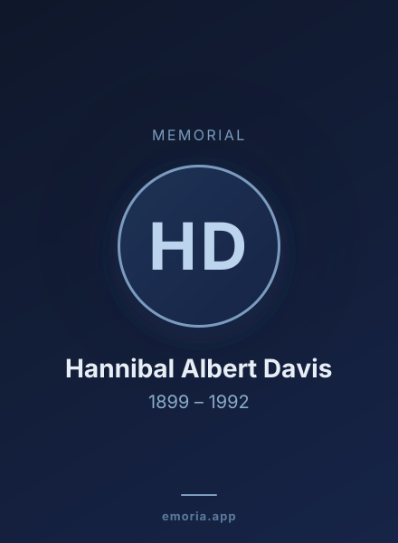 Memorial portrait of Hannibal Albert Davis