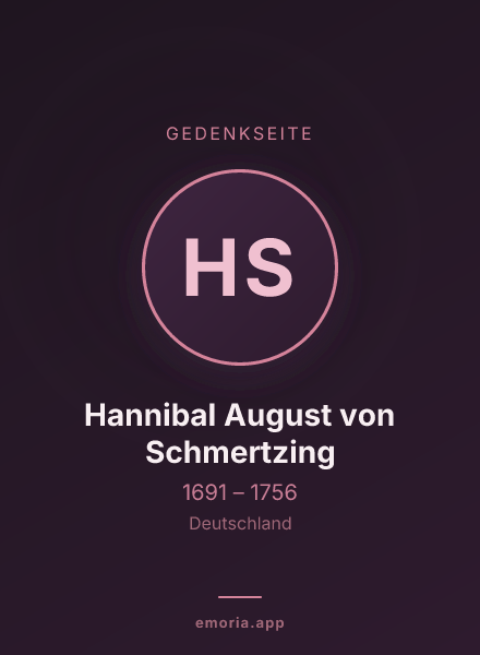 Gedenkportrait von Hannibal August von Schmertzing