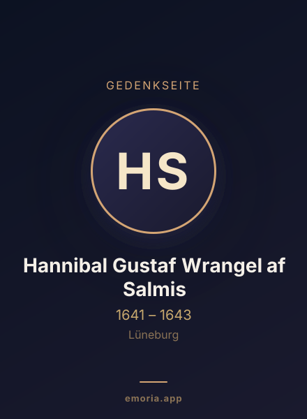 Gedenkportrait von Hannibal Gustaf Wrangel af Salmis