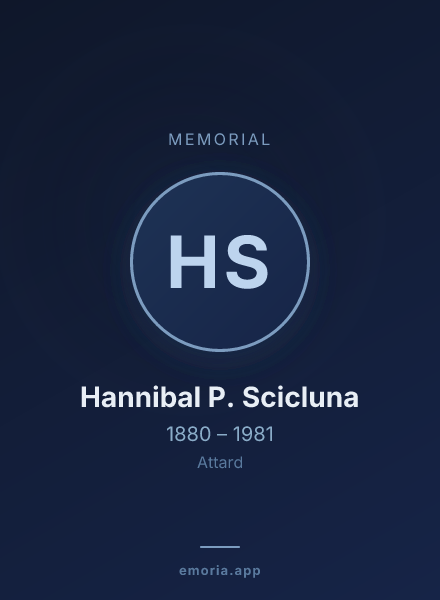 Memorial portrait of Hannibal P. Scicluna