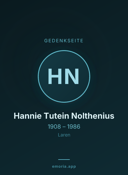 Gedenkportrait von Hannie Tutein Nolthenius
