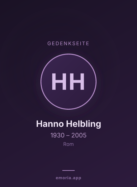 Gedenkportrait von Hanno Helbling