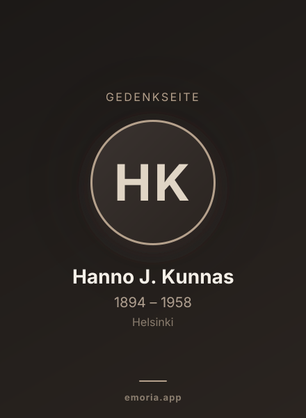 Gedenkportrait von Hanno J. Kunnas