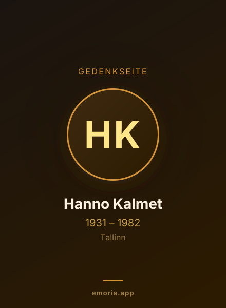 Gedenkportrait von Hanno Kalmet