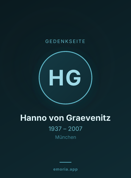 Gedenkportrait von Hanno von Graevenitz