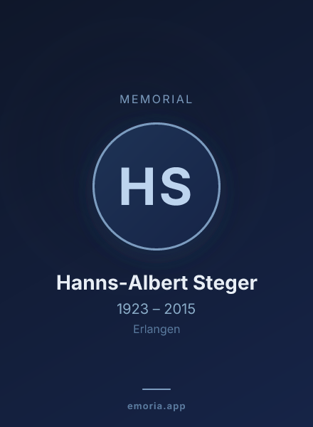 Memorial portrait of Hanns-Albert Steger