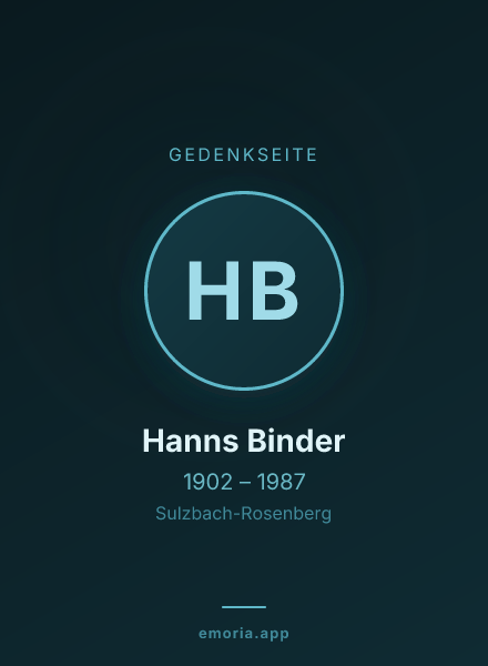 Gedenkportrait von Hanns Binder