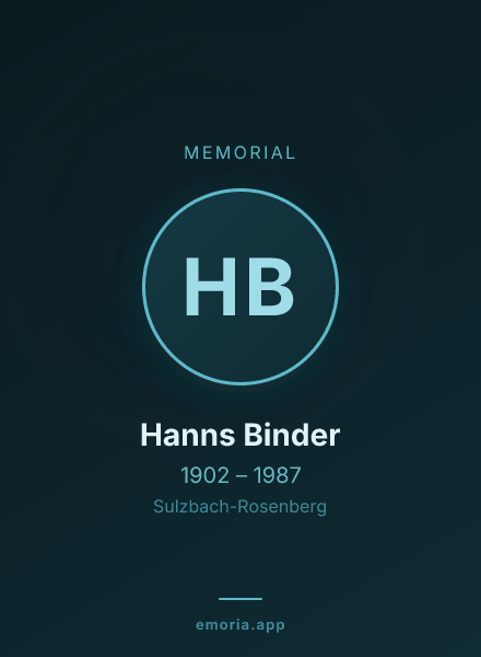 Memorial portrait of Hanns Binder