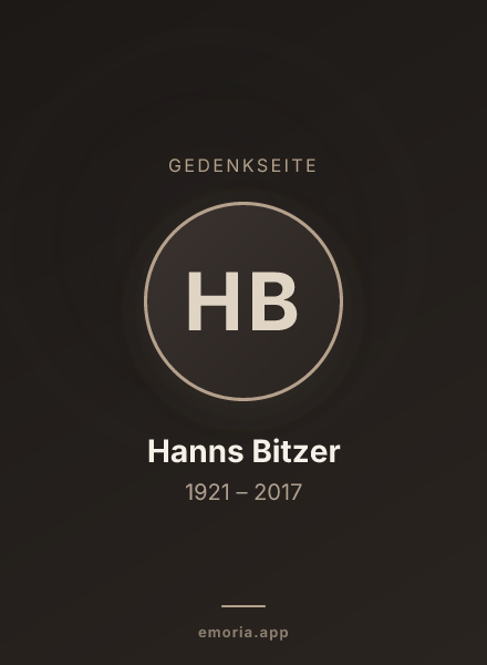 Gedenkportrait von Hanns Bitzer