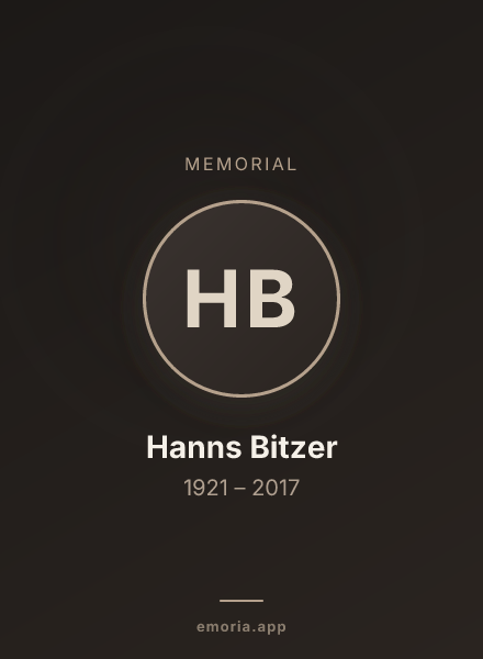 Memorial portrait of Hanns Bitzer
