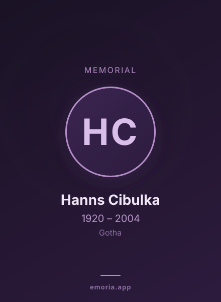 Memorial portrait of Hanns Cibulka
