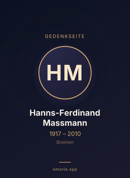 Gedenkportrait von Hanns-Ferdinand Massmann