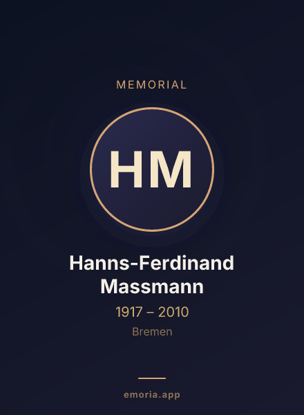Memorial portrait of Hanns-Ferdinand Massmann