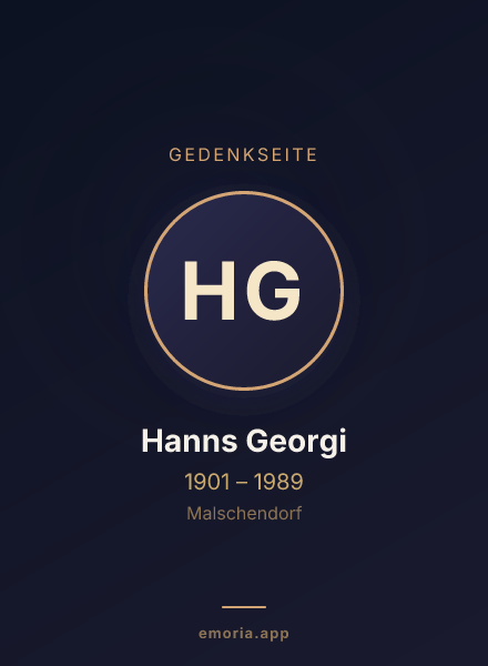 Gedenkportrait von Hanns Georgi