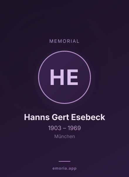 Memorial portrait of Hanns Gert Esebeck