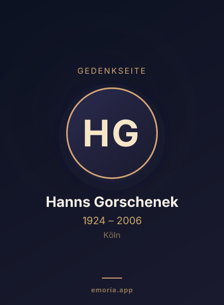 Gedenkportrait von Hanns Gorschenek