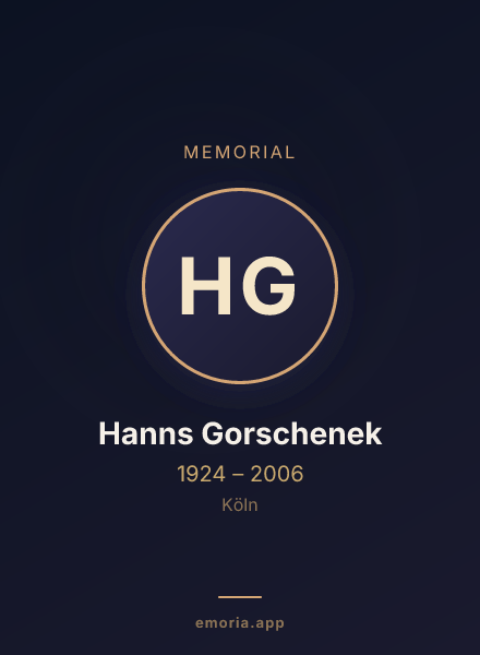 Memorial portrait of Hanns Gorschenek