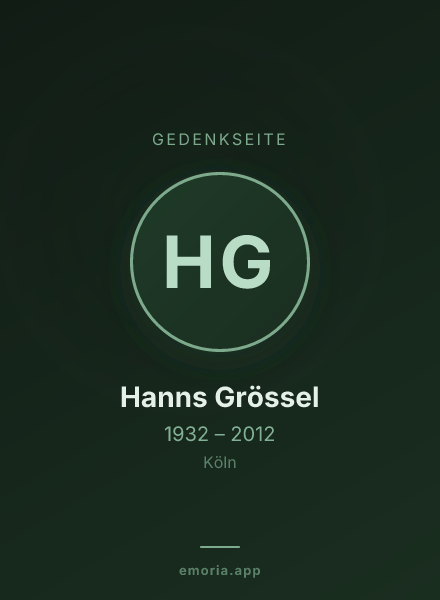 Gedenkportrait von Hanns Grössel