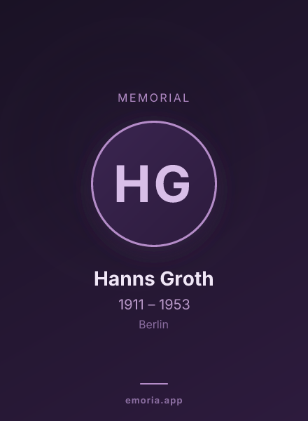 Memorial portrait of Hanns Groth