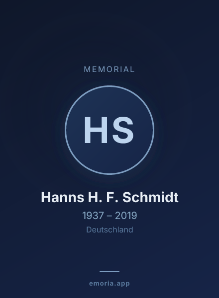 Memorial portrait of Hanns H. F. Schmidt