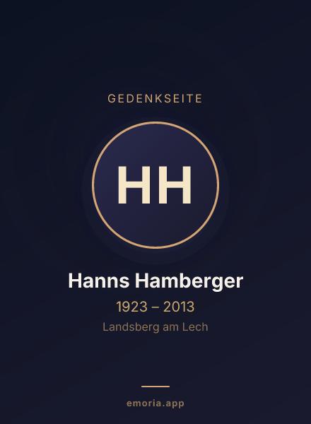 Gedenkportrait von Hanns Hamberger