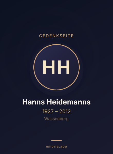 Gedenkportrait von Hanns Heidemanns