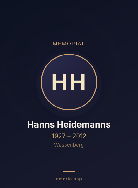 Memorial portrait of Hanns Heidemanns