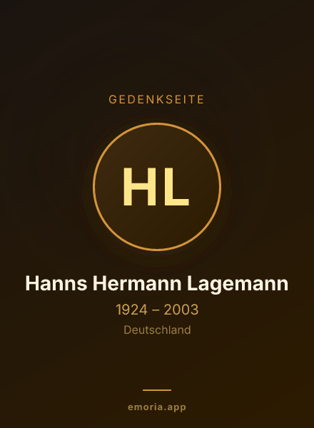 Gedenkportrait von Hanns Hermann Lagemann