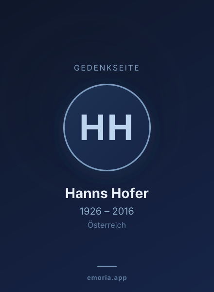 Gedenkportrait von Hanns Hofer