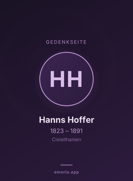 Gedenkportrait von Hanns Hoffer