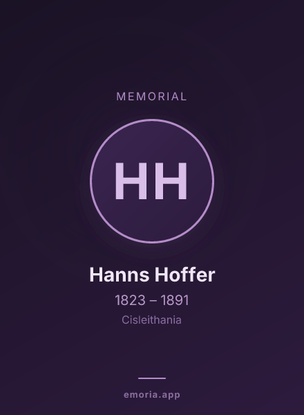 Memorial portrait of Hanns Hoffer