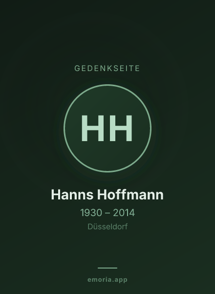 Gedenkportrait von Hanns Hoffmann
